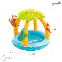 Piscină gonflabilă Intex Tropical Island pentru bebeluși, dimensiuni: 102 cm x 86 cm (58417NP)