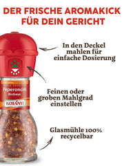 KOTÁNYI Chili Birdseye Peperoncini Mühle, scharf zum frischen Mahlen, 1er Pack (1 x 27g)