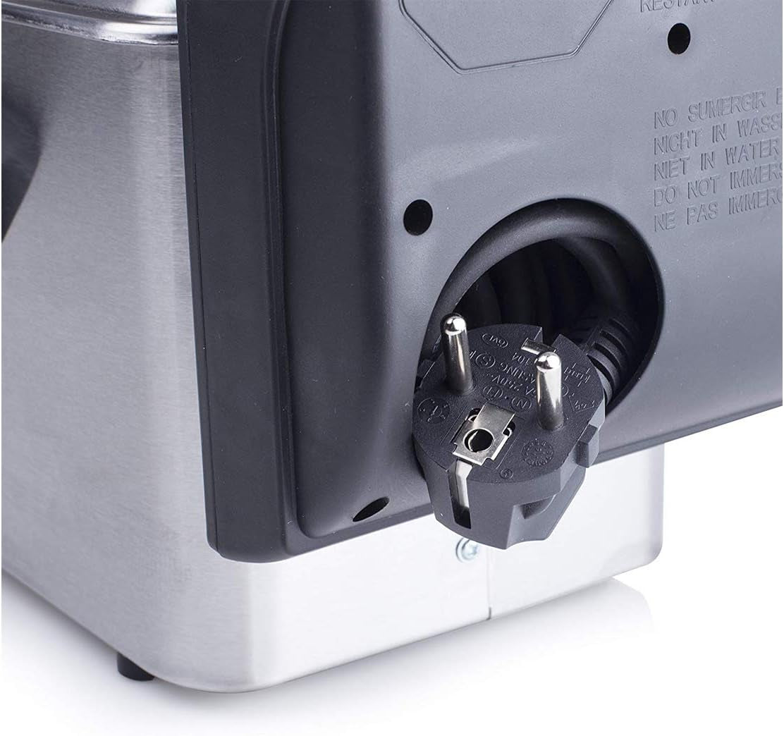 Tristar friteuză din oțel inoxidabil - Cu capacitate de 2 litri, funcție de zonă rece și termostat reglabil până la 190°C, FR-6919, argintiu Electrocasnice Naty Shop