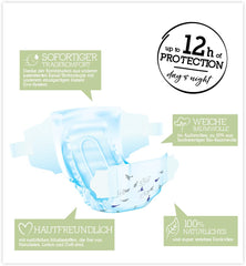 Scutece organice Pure & Nature, mărimea 6 XL (17-28 kg), cutie lunară, 84 de scutece organice