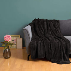 Amago - Pătură confortabilă, aspect cașmir, 180 X 220 cm - Negru Paturi si Cuverturi Besuche den Gözze-Store