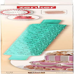 Rolă de embosat pentru fondant Zenker 31 cm CANDY, bețișor de aluat din plastic, rolă pentru decorarea produselor de patiserie cu zahăr, glazurii, fondantului, prăjiturilor (culoare: albastru gheață), cantitate: 1 bucată, 31 x 5 x 5 cm