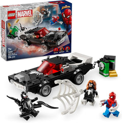 LEGO Marvel Spider-Man Mech Vs. Venom Muscle Car - Mașină de jucărie cu 3 minifigurine de supereroi - Model de mașină cu trăgători - Cadou pentru băieți și fete cu vârsta de 7+ 76309 Seturi de constructie Besuche den LEGO-Store Titlu implicit