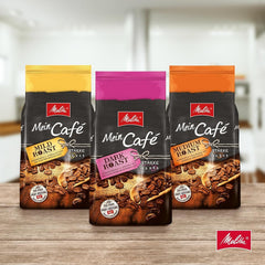 Melitta Mein Café Mild Roast, Ganze Kaffee-Bohnen 1kg, ungemahlen, Kaffeebohnen für Kaffee-Vollautomat, milde Röstung, Stärke 3