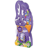 Milka Naps Iepuraș Zâmbitor – Ciocolată de Paște cu lapte alpin într-o cutie cadou încântătoare – 115g