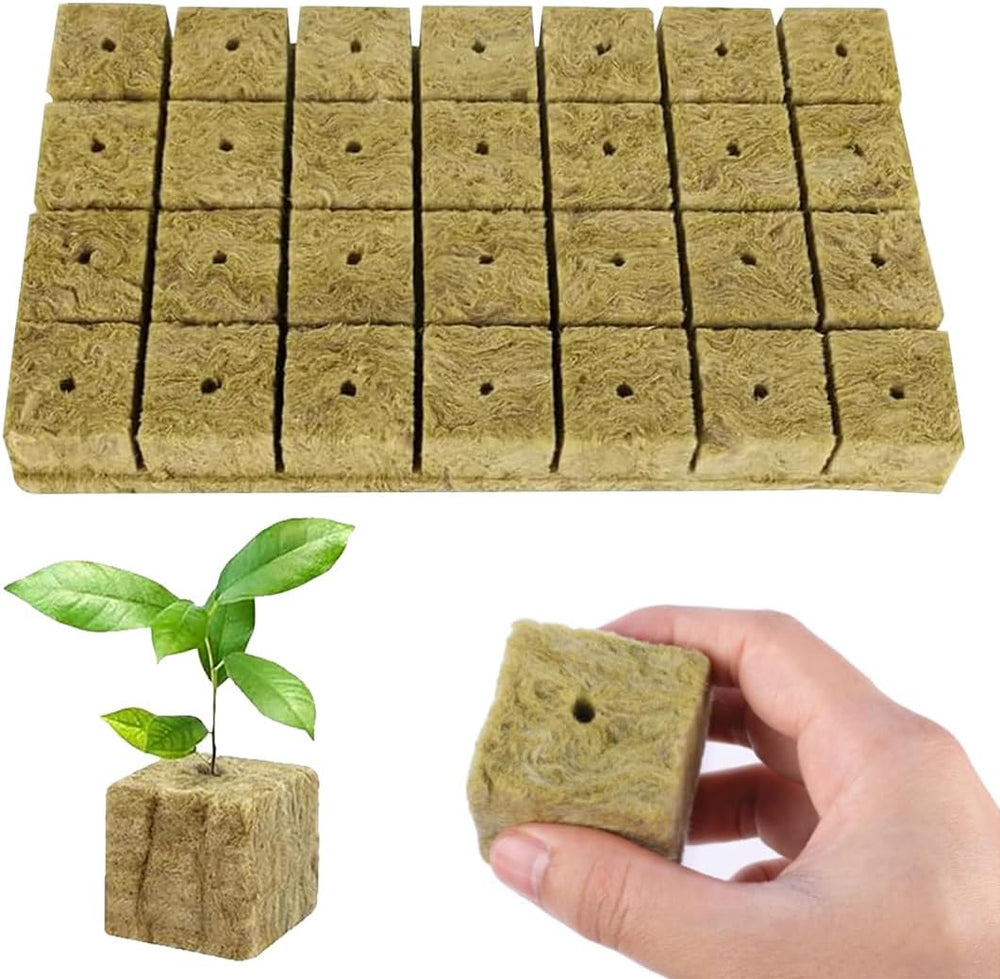 Cuburi Rockwool pentru răsaduri 28 - Cuburi Rockwool 4x4x4cm - Cuburi pentru răsaduri, Cuburi Rockwool, Sisteme hidroponice pentru răsaduri/Plante clonate/Proiecte școlare, Cultivarea răsadurilor fără sol