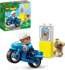 Motocicletă de poliție LEGO 10967 DUPLO, Jucărie de poliție pentru copii mici de la 2 ani, Jucărie ideală pentru abilități motorii pentru bebeluși, Motocicletă de jucărie Seturi de constructie Besuche den LEGO-Store Singur