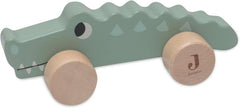 Jollein 112-001-67090 Jucărie din lemn pe roți, verde Jucarii Bebe Naty Shop