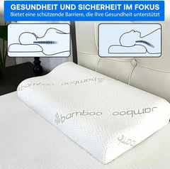 Pernă ortopedică de susținere a gâtului din spumă cu memorie - Pernă ergonomică, pernă anti sforăit pentru cei care dorm lateral, pe stomac și pe spate, Pilow, 60Cm X 40Cm X 12Cm Perne ortopedice cervicale Naty Shop