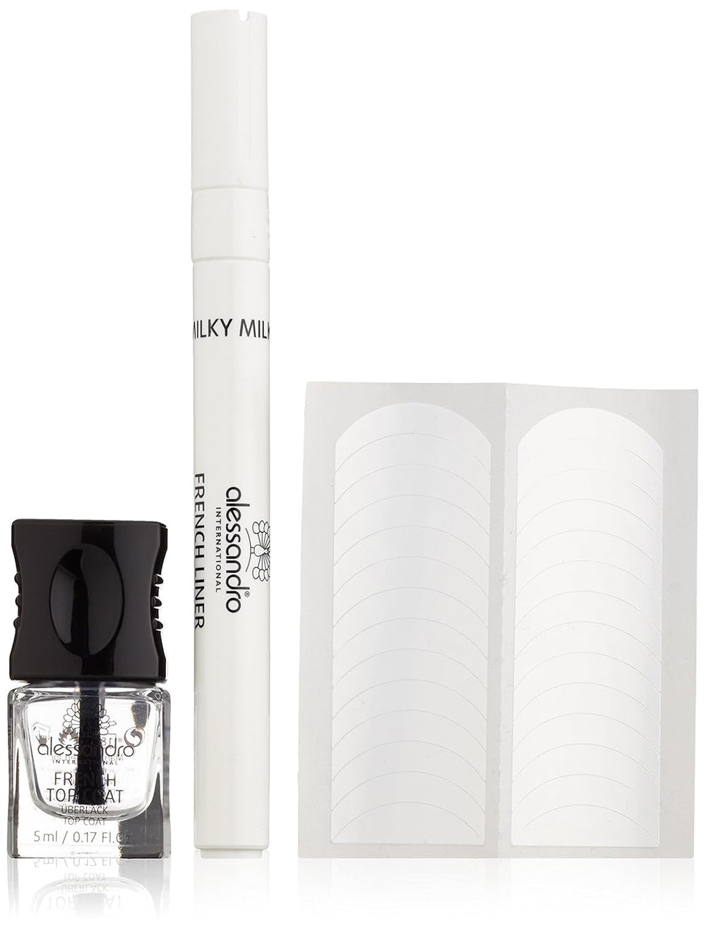 Set de lacuri French Liner alessandro Effect, alb lăptos, pachet de 1 (1 x 5 ml + 3,2 ml)