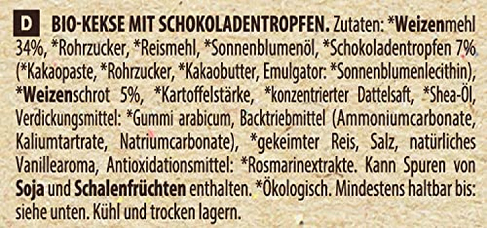 Fursecuri cu ciocolată GO VEGAN cu orez încolțit - Fursecuri vegane - Bogate în calciu - 1 pachet (1 x 250 g)