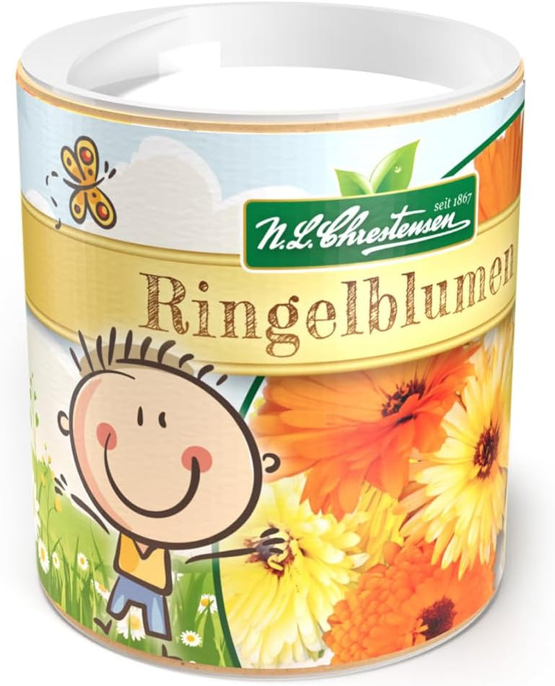 Semințe de gălbenele Chrestensen Colorful Mix - Semințe cu polenizare liberă 30g pentru aprox. 25m² - Shaker pentru copii de grădină