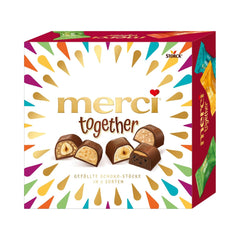 Merci Together – 1 x 175 g – Ciocolate umplute în cinci sortimente cu ciocolată fină cu lapte – Praline de ciocolată pentru a fi împărțite și oferite cadou
