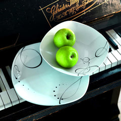 Serviciu de masă Domestic de Mäser, seria Chanson, 12 piese pentru 6 persoane, alb