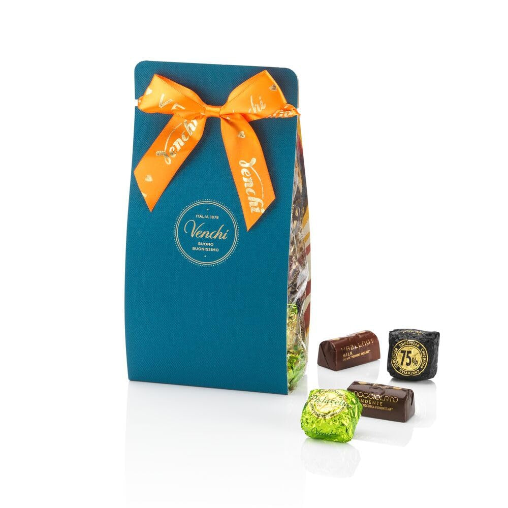 Venchi – Colecția Murrine – Cutie cadou cu praline asortate Chocoviar și tablete de ciocolată, 403 g – Cu alune de pădure IGP Piemont – Idee de cadou – Fără gluten