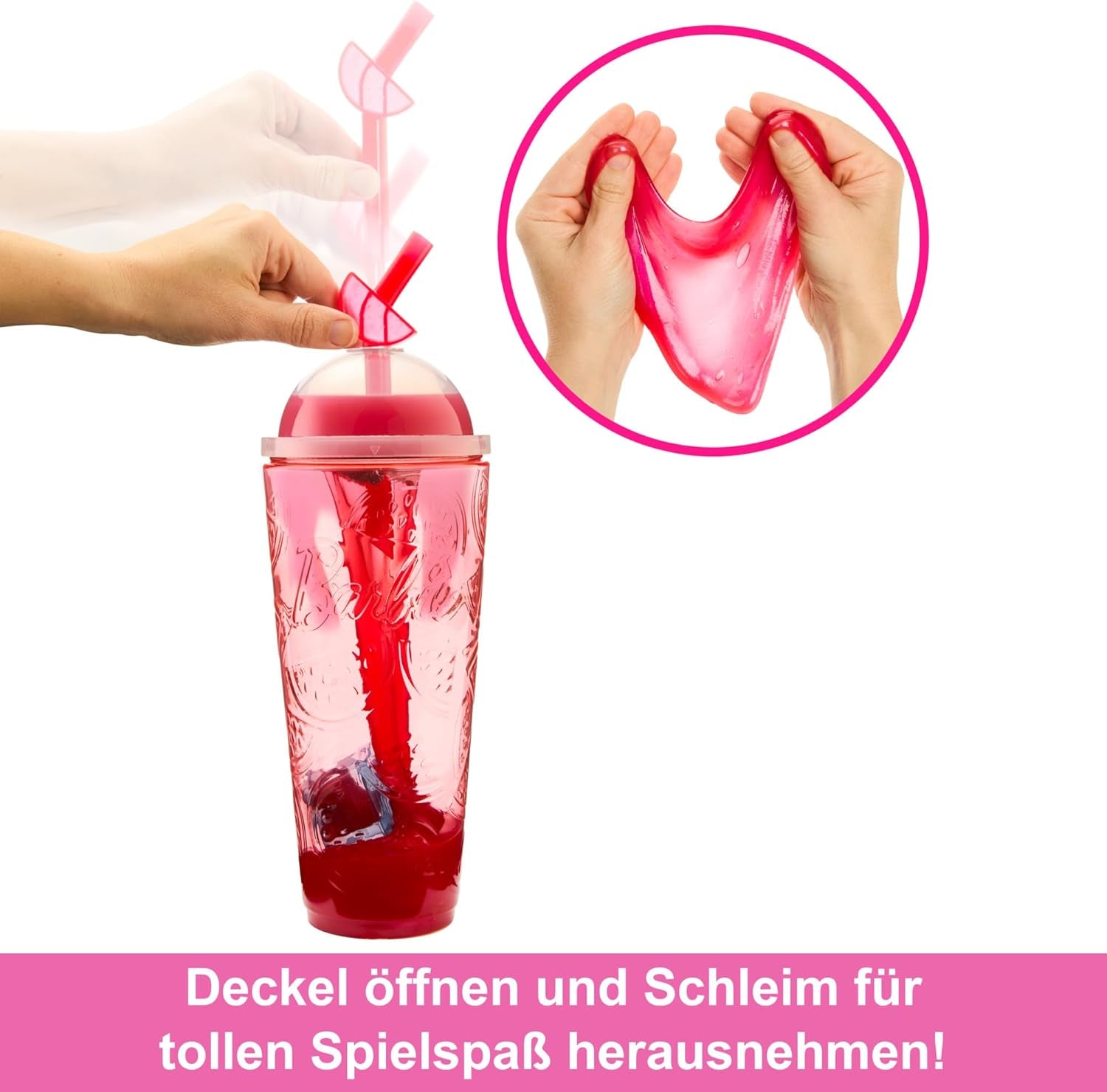 Barbie Pop Reveal Fruit - păpușă cu păr roșcat în aromă de pepene roșu, 8 surprize, fată squishy parfumată, păr și machiaj care își schimbă culoarea, pentru copii de la 3 ani, HNW43 Papusi Naty Shop