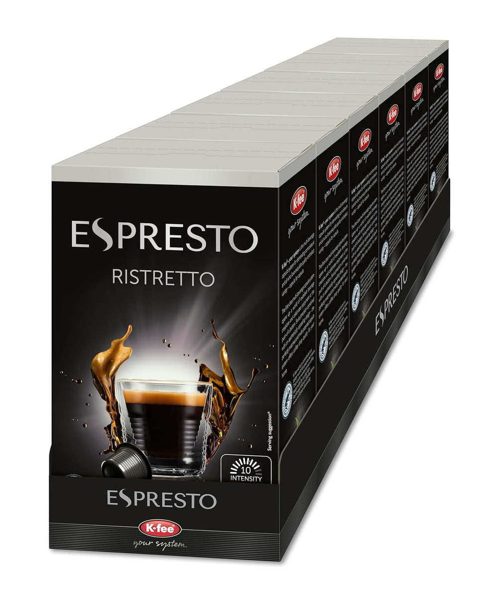 ESPRESTO Kaffeekapseln Ristretto, kompatibel mit K-fee & ALDI EXPRESSI*, vollmundig & intensiv, RFA zertifiziert, 96 Kapseln