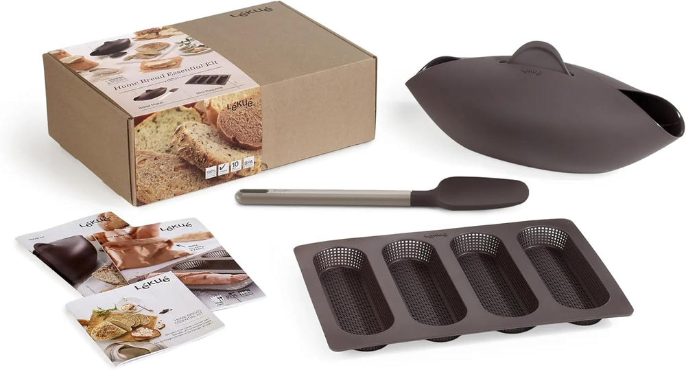 Set de copt pâine Lékué, silicon, maro, 30 x 25 x 15 cm (3000085SURM017)