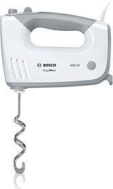 Bosch Hausgeräte Handrührer Ergomixx MFQ36440, 2 Rührbesen, 2 Edelstahl-Knethaken, Pürierstab, Becher, Spülmaschinengeeignet, 5 Stufen plus Turbostufe, 450 W, Weiß Bucatarie Naty Shop