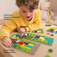 HABA Monza – Joc de societate rapid și joc de curse cu mașini pentru copii de la 5 ani în sus – Cu 6 mașini colorate din lemn și zaruri colorate – 2012226001