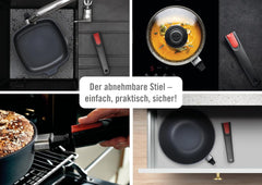 Woll Diamond Lite tigaie plată - Inducție -, Ø 20 Cm, 5 Cm înălțime, Cu mâner detașabil - Potrivit pentru toate tipurile de plită, Aluminiu turnat, Acoperire antiaderentă Oale si Tigai Naty Shop