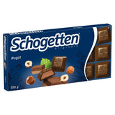 Baton de ciocolată Schogetten Nougat 100g, porționat individual. O încântare. Bucată cu bucată.