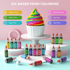 Colorant alimentar liposolubil 20 de culori colorant alimentar pe bază de ulei pentru ciocolată colorant alimentar în ulei colorant alimentar foarte concentrat fondant macarons cremă de ouă de Paște prăjituri de Paște gogoși