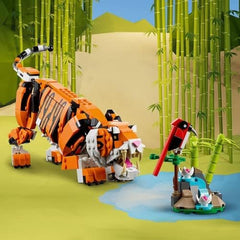 LEGO 31129 Creator Majestic Tiger, Panda sau Pește, set 3 în 1 de figuri de animale, jucărie pentru copii, băieți și fete, jucărie de construcție cu animale Seturi de constructie Besuche den LEGO-Store