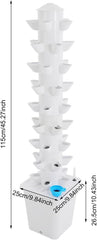 Sistem hidroponic Turn hidroponic Grădină de plante aromatice interioare Sistem de creștere hidroponică cu 45 de locații de plantare Pompă de apă Rezervor de apă 20L Vertical pentru flori și legume