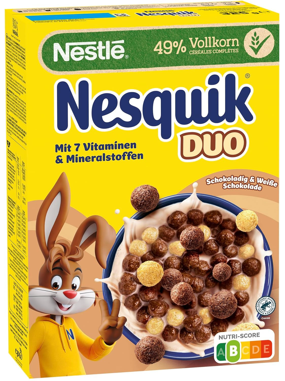 NESTLÉ Duo Cereals, Braune Und Weiße Schoko Cerealien Mit Vollkorn (1 X 325 G) Cereale Naty Shop 325 G (1Er Pack)