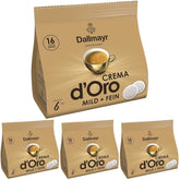 Crema d 'Oro mild & fein Pads (16 Kaffee Pads) (Packung mit 4)