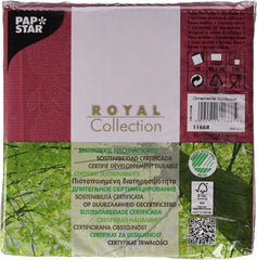 50 de șervețele "ROYAL Collection" 1/4 fold 40 Cm X 40 Cm Bordeaux "Ornamente"