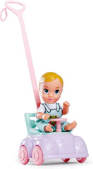 Simba 105733585 - Steffi Love Baby Car, Ankleidepuppe mit Kind, Laufauto, 2-in-1 Funktion, mit Handtasche und Babyzubehör, 12 Teile, 29cm Puppe, ab 3 Jahren