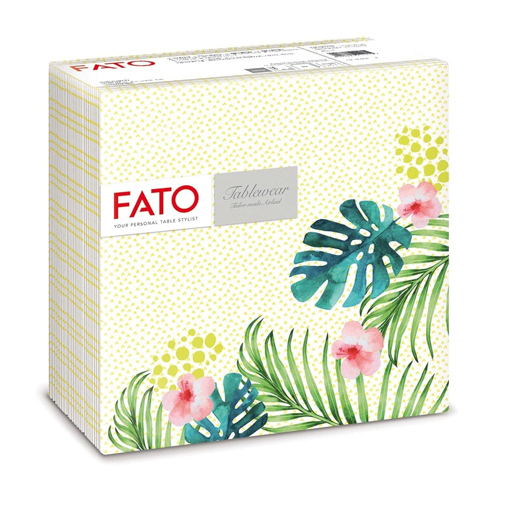 Fato - Șervețele din hârtie uscată, airlaid, efect textil, pachet cu 50 de șervețele, format 40X40 pliate în 4, Tropicana Decor