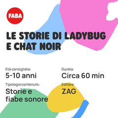 Figura sonoră - Poveștile lui Ladybug și Cat Noir - Povești și basme sonore, băieți și fete 4-6+, versiunea italiană Jucarii Bebe Naty Shop