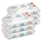 BIOLANE - Șervețele umede pentru bebeluși pentru față și mâini – Pachete de 6 – 384 șervețele (6 x 64 cm) – Curăță și protejează – Toaletă – Hipoalergenice – Pentru piele sensibilă – Ingrediente 97% naturale – Fabricate