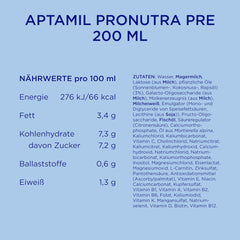 Aptamil Pronutra Pre – Formulă pentru sugari de la naștere – Cu uleiuri vegetale, fără ulei de palmier – 6 x 4 x 200 ml (4800 ml)