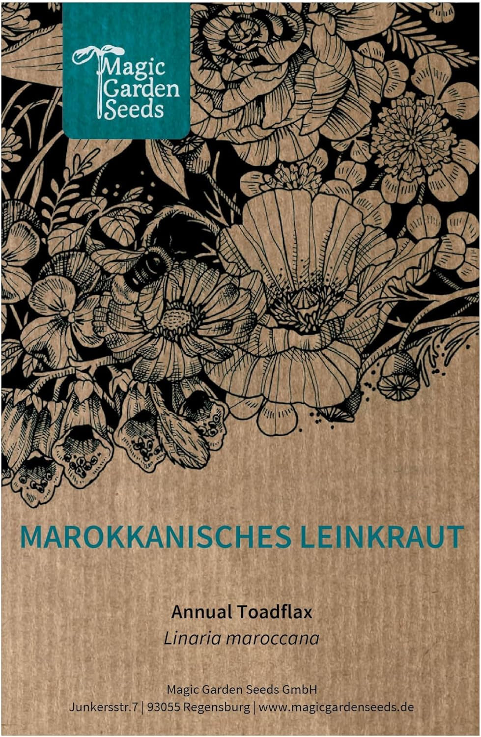 Lină marocană (Linaria maroccana) aprox. 2000 de semințe ale florii anuale de vară, floare tăiată cu înflorire îndelungată