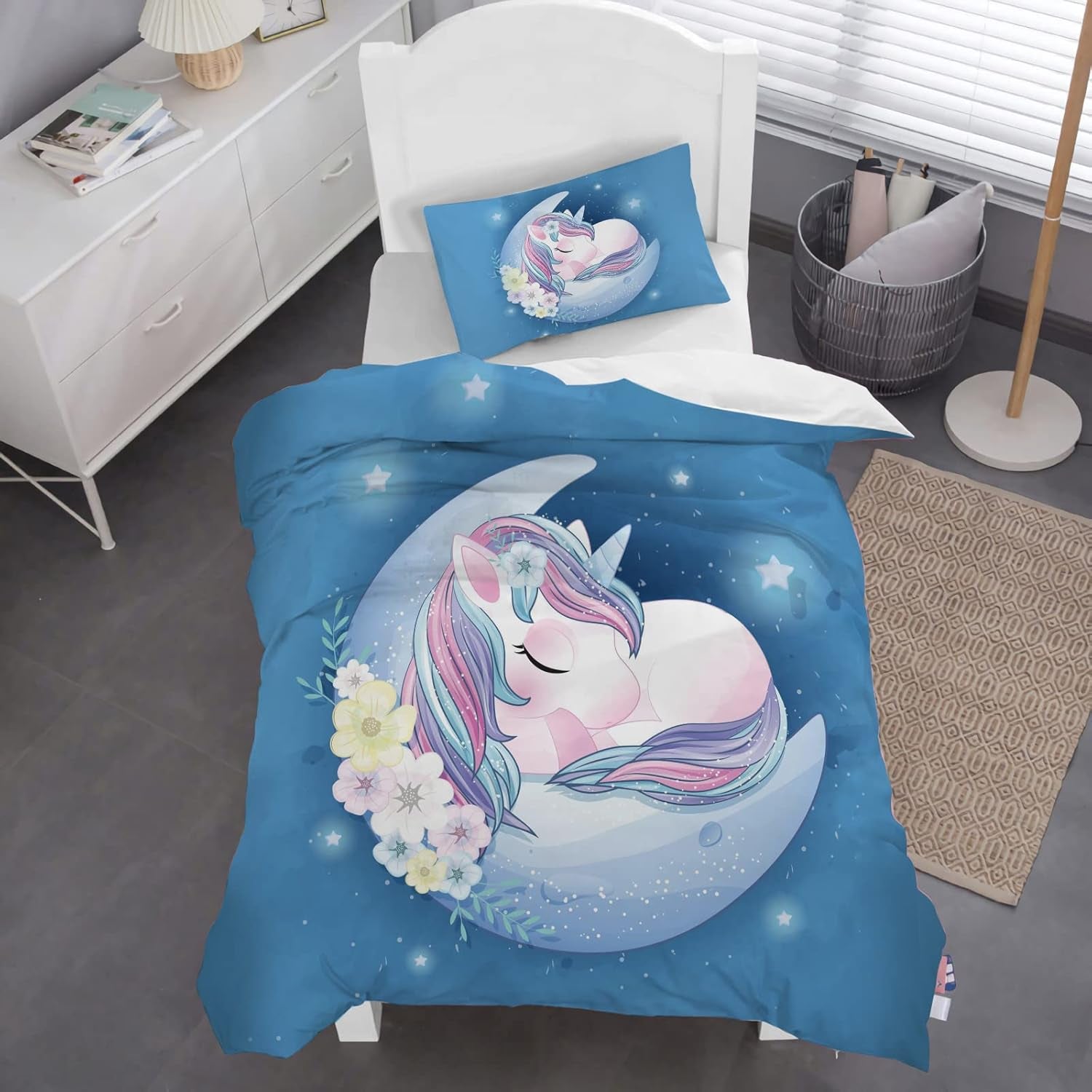 Lenjerie de pat pentru copii, Unicorn Soft, microfibre Lenjerie de pat - copii Naty Shop Unicorn 135X200 Cm