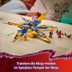 LEGO NINJAGO Super Storm Flyer al lui Ras și Arin - Jucărie cu dronă, tragătoare, lame și motoare - Incl. 3 minifigurine pentru jocuri de rol Ninja - Set de construcție pentru băieți și fete de la 8 ani 71833 Seturi de constructie Besuche den LEGO-Store