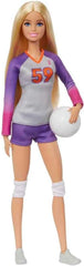Barbie Made to Move - Volleyballspielerin-Puppe mit Trikot und Ball - 22 Gelenke für realistisches Spiel, inklusive Volleyball und Sportkleidung, HKT72