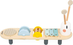 Janod - Șenile muzicale Sweet Cocoon - 5 activități muzicale pentru copii - Educație muzicală timpurie - Jucărie din lemn FSC - De la 12 luni, J04058 Jucarii Bebe Naty Shop