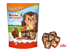 Kinder Mini Friends Biscuite Crocante cu Aromă de Caramel 122g – Ciocolată cu Lapte cu Biscuiți și Umplutură de Lapte – Figurine de Paște – Ciocolată și Dulciuri de Paște – Cadou de Paște