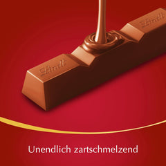 Lindt Chocolate | Bețișoare de ciocolată cu lapte LINDOR, Ofertă promoțională | 100g | 4 bețișoare de ciocolată cu lapte LINDOR cu umplutură care se topește în gură | Bețișoare de ciocolată (Pachet de 3)