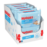 Șervețele umede Huggies Pure Baby, pachete de 18 (1008 șervețele în total) — apă pură 99% — fără parfum pentru curățare delicată și protecție — șervețele naturale