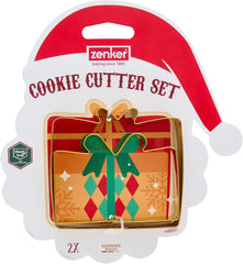 Set Zenker de 2 forme de biscuiți, seturi cadou, din oțel inoxidabil, culoare aurie, dimensiune set mare 8 x 8,5 cm, set mic 6 x 8,5 cm