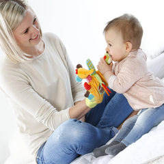 Fehn play glove safari - păpuși pentru degete pentru copii maimuță și elefant & șosete cu clopoței pentru copii unicorn - șosete pentru copii cu funcție de clopoțel și cap de unicorn - stimulează abilitățile motorii și simțurile Jucarii Bebe Naty Shop