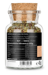 Ankerkraut Pizza, für original italienischen Geschmack, wie aus dem Steinofen, auch für Pasta, Tomate-Mozzarella und viele weitere Gerichte, 45 g im Korkenglas