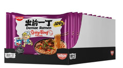 Nissin Demae Ramen – Vită picantă, pachet de 10, tăiței instant în stil japonez cu aromă de vită și condimente asiatice, rapid și ușor de preparat, mâncare asiatică (10 x 100 g)