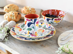 CreaTable, 17407, seria Folklore, set de veselă cu 16 piese pentru 4 persoane, serviciu combinat din gresie, potrivit pentru mașina de spălat vase și cuptorul cu microunde, producție de calitate